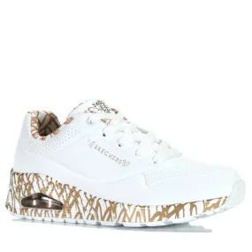 Ultra Comfort breath easy Skechers x JGoldcrown: Uno - Loving Love 155506 White/Rose Gold
