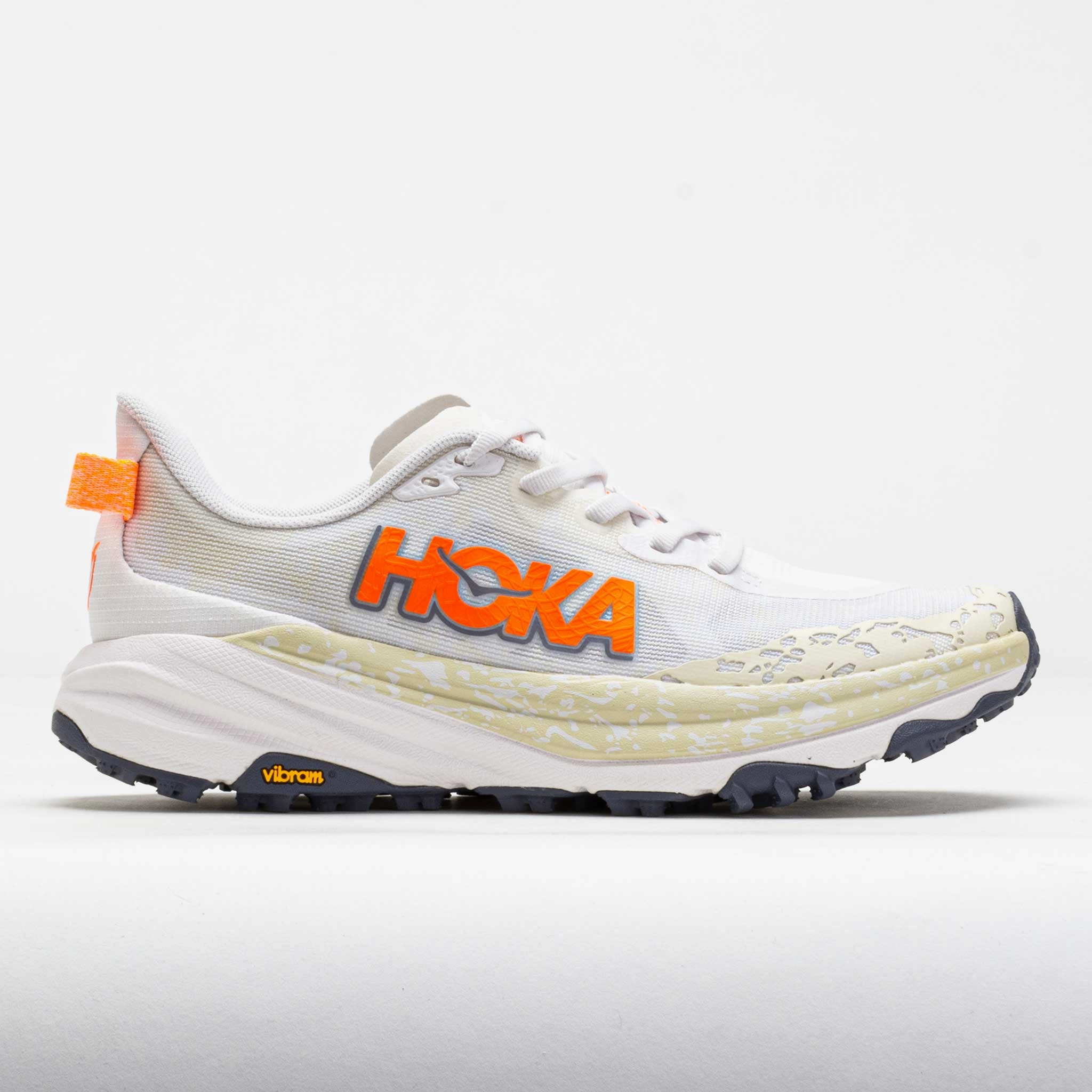Sleek Profile HOKA Speedgoat 6 Women's White/Neon Tangerine