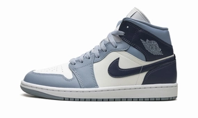 Walk Support Wmns Air Jordan 1 Mid 'Two Tone Blue'