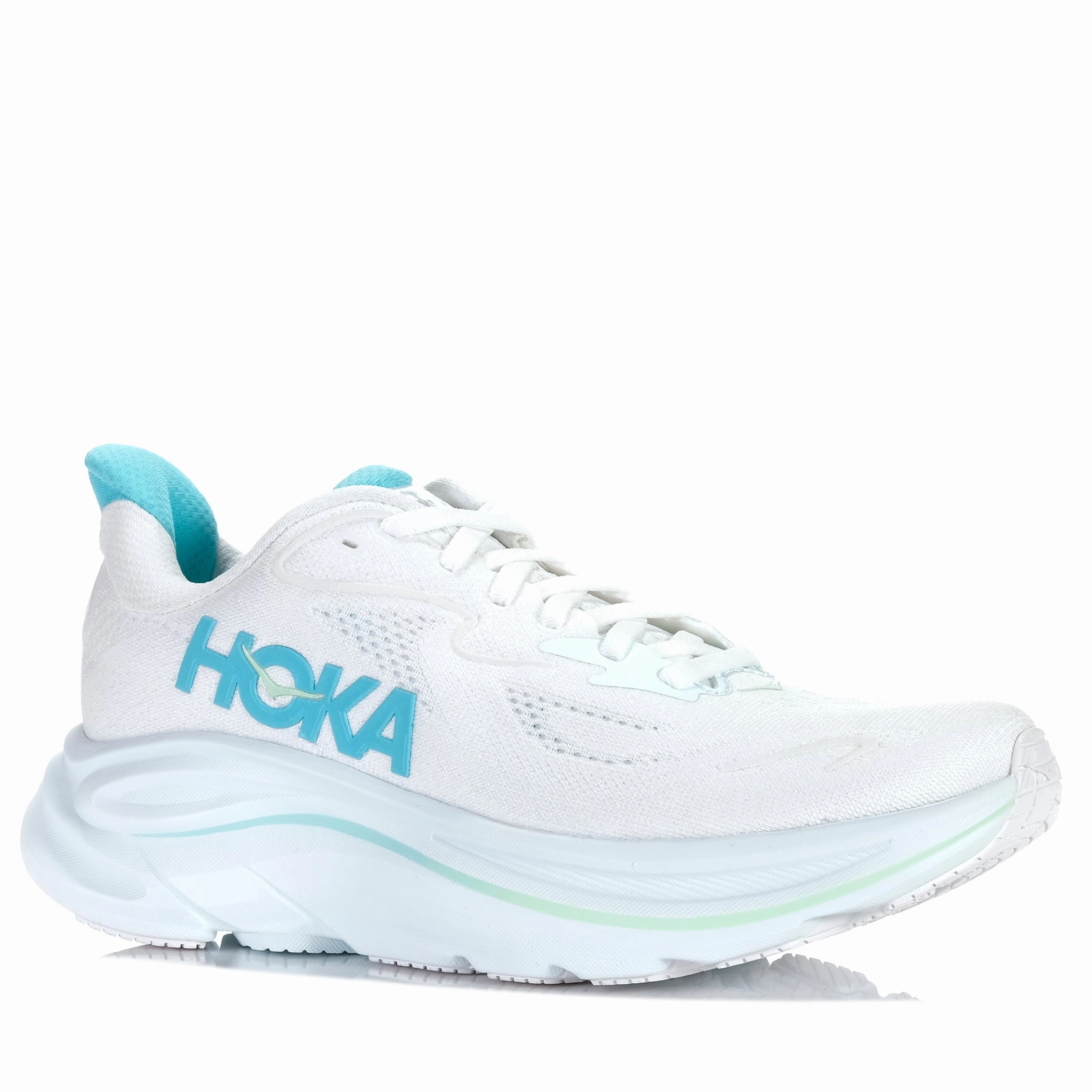 Hoka Clifton 10 (B) White/Cielo Blue Streamlined