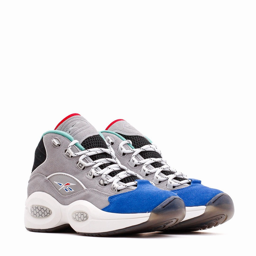 Smooth Ease Reebok Classics Basketball Men Question Mid Allen Iverson Draft Night Grey Blue GZ7283