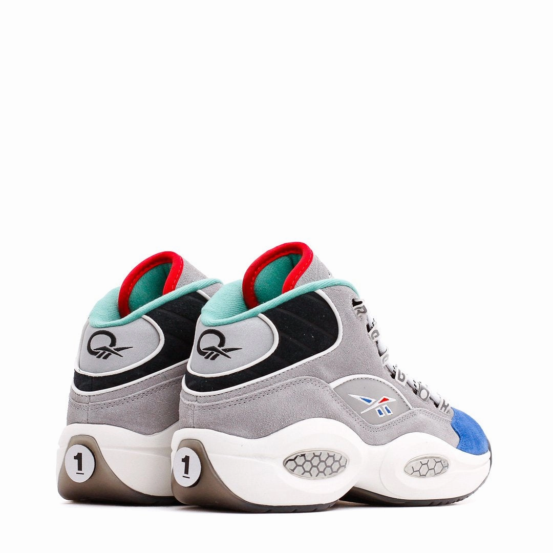 Smooth Ease Reebok Classics Basketball Men Question Mid Allen Iverson Draft Night Grey Blue GZ7283