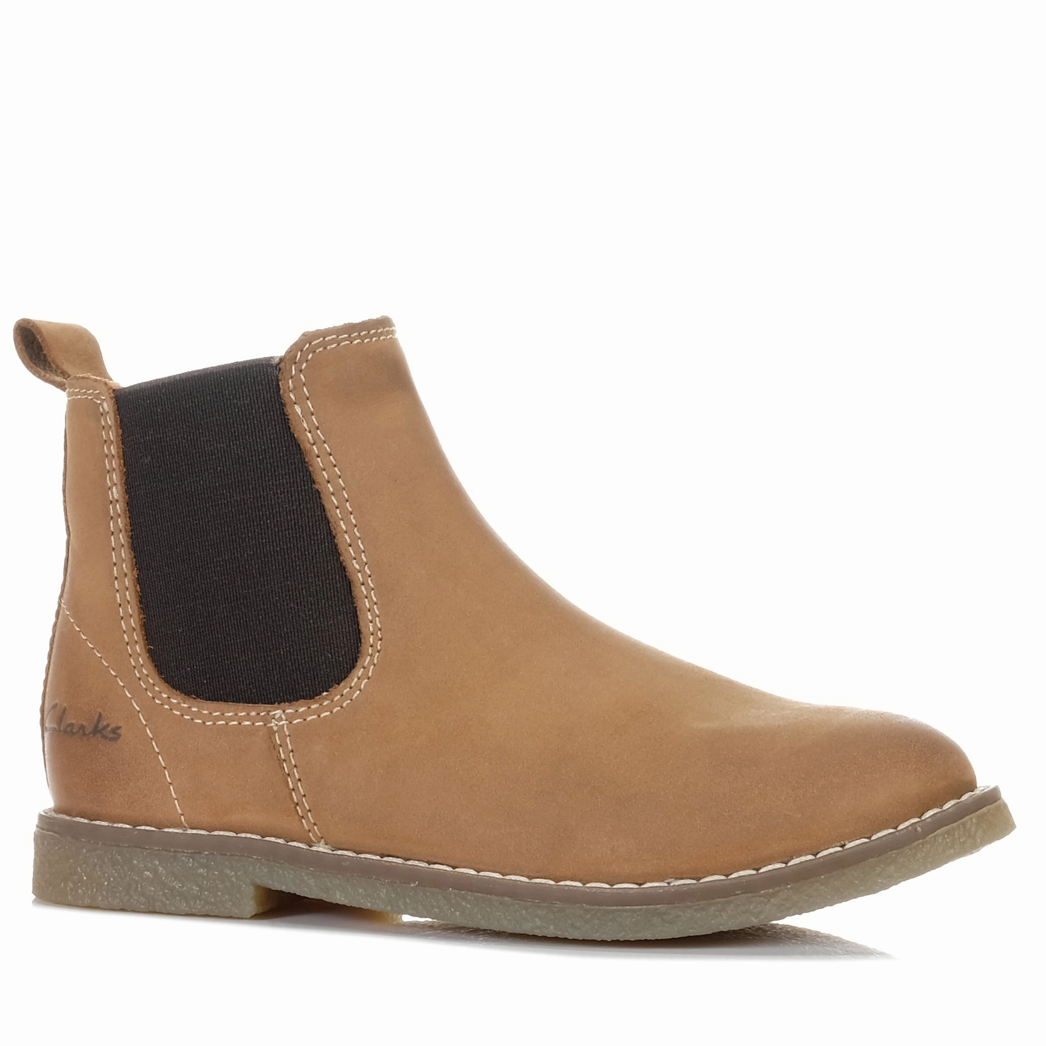 Clarks Chelsea II Tan Waxy Leather Functional Design