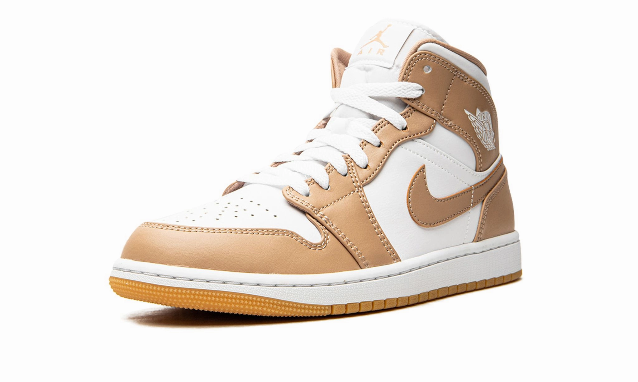 Soft Leather Air Jordan 1 Mid Tan Gum