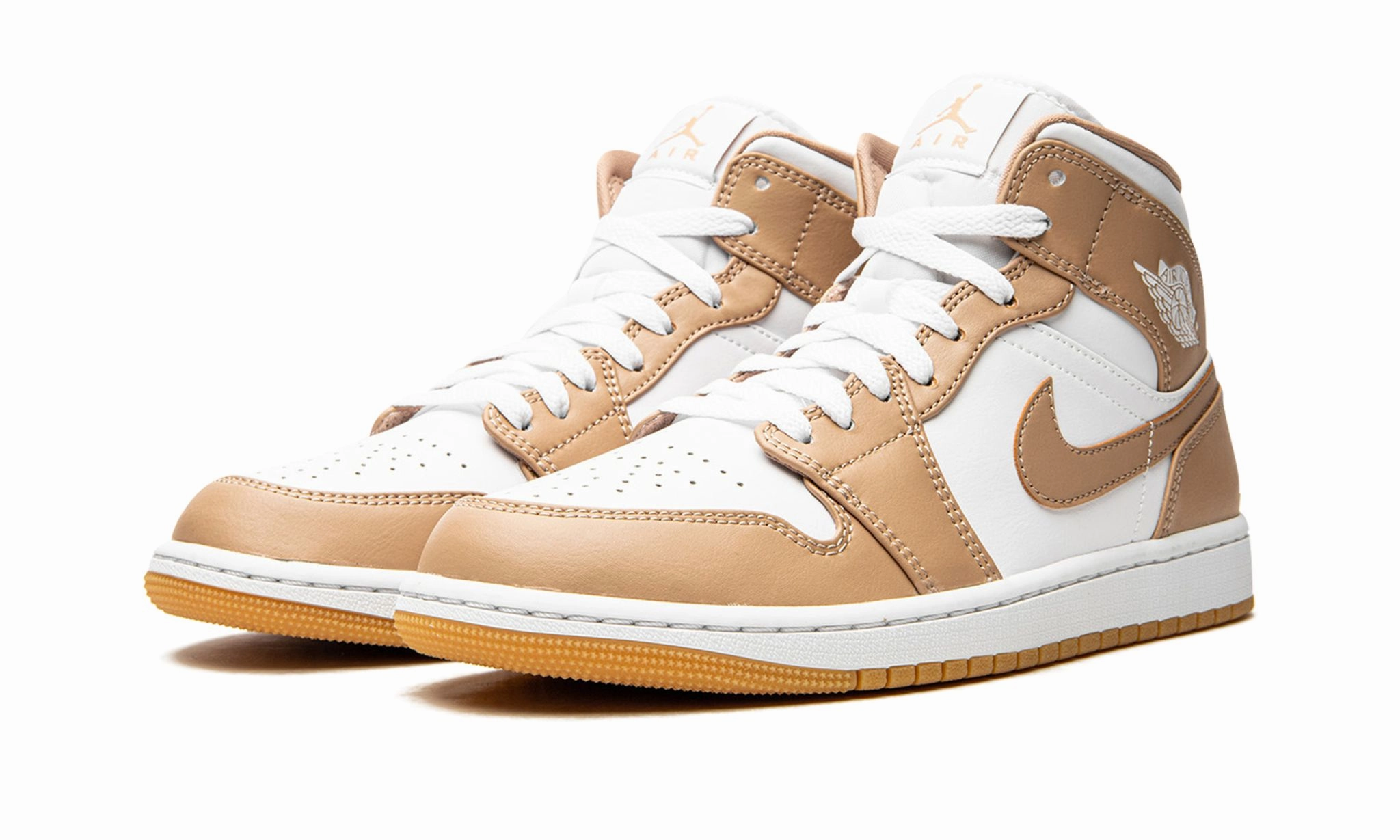 Soft Leather Air Jordan 1 Mid Tan Gum