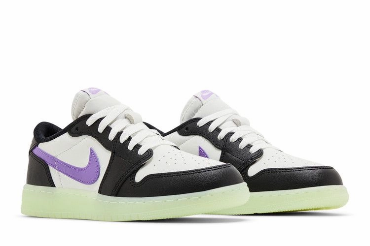 Soft Leather Upper Air Jordan 1 Retro Low OG GS 'Black Raspberry'