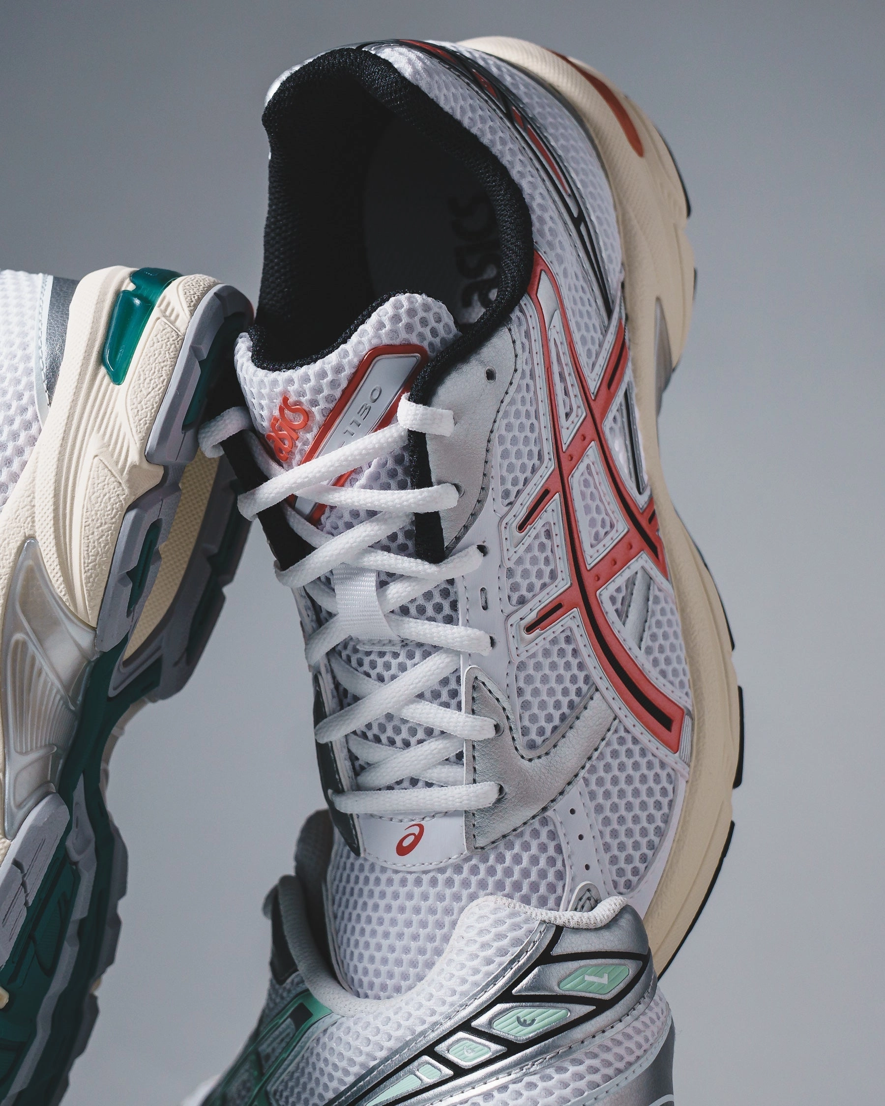 Soft Step Glide Move Asics Unisex Gel-1130 White Desert Red Core 1203A609-102