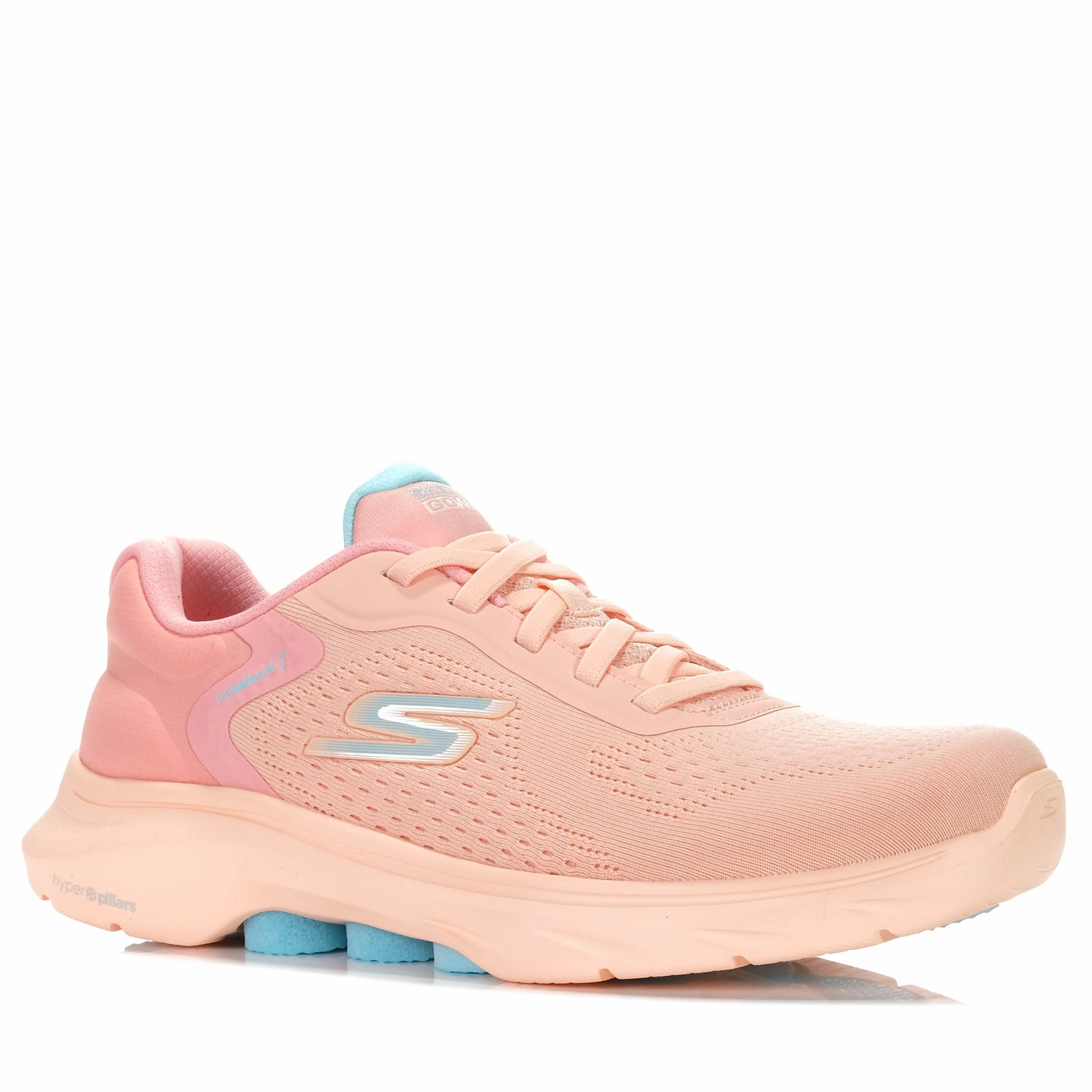 anti - blister - prevention shoes Skechers GOwalk 7 - Cosmic Waves 125215 Peach