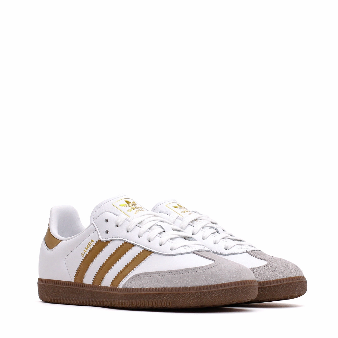Step Smooth Adidas Men Samba OG White Brown Desert JH8796