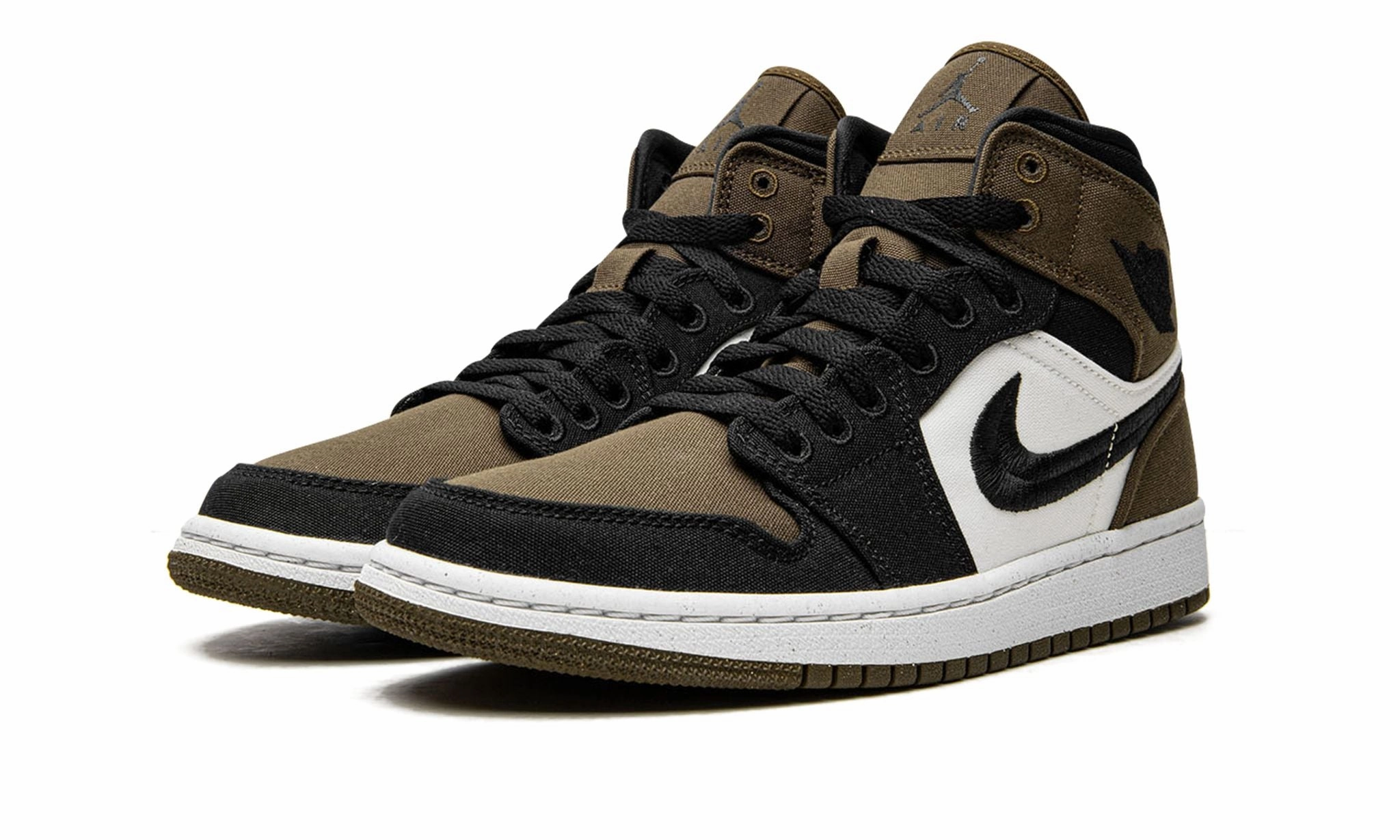 Street Wear Wmns Air Jordan 1 Mid SE Olive Toe