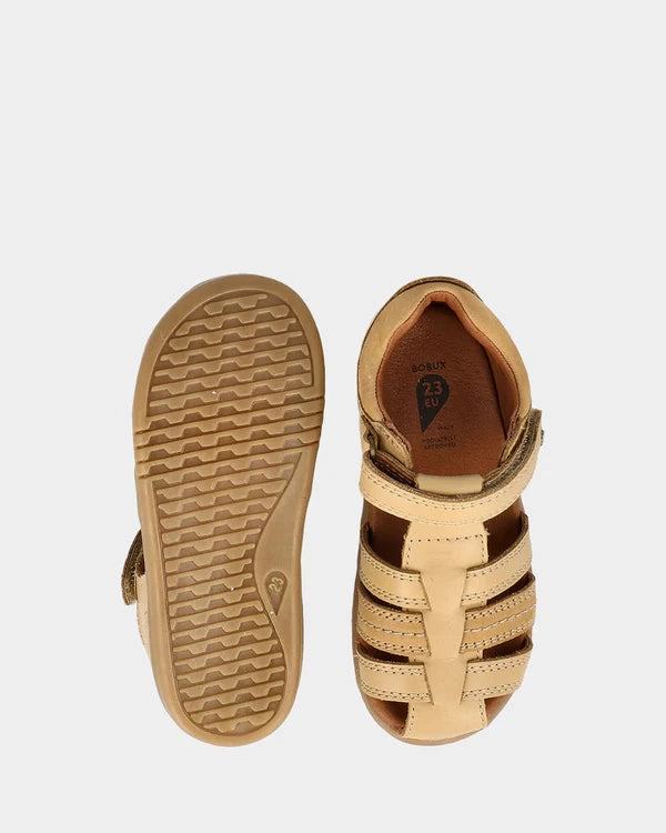Suede-Like Lining Bobux Iwalk Roam Sandal - Parchment
