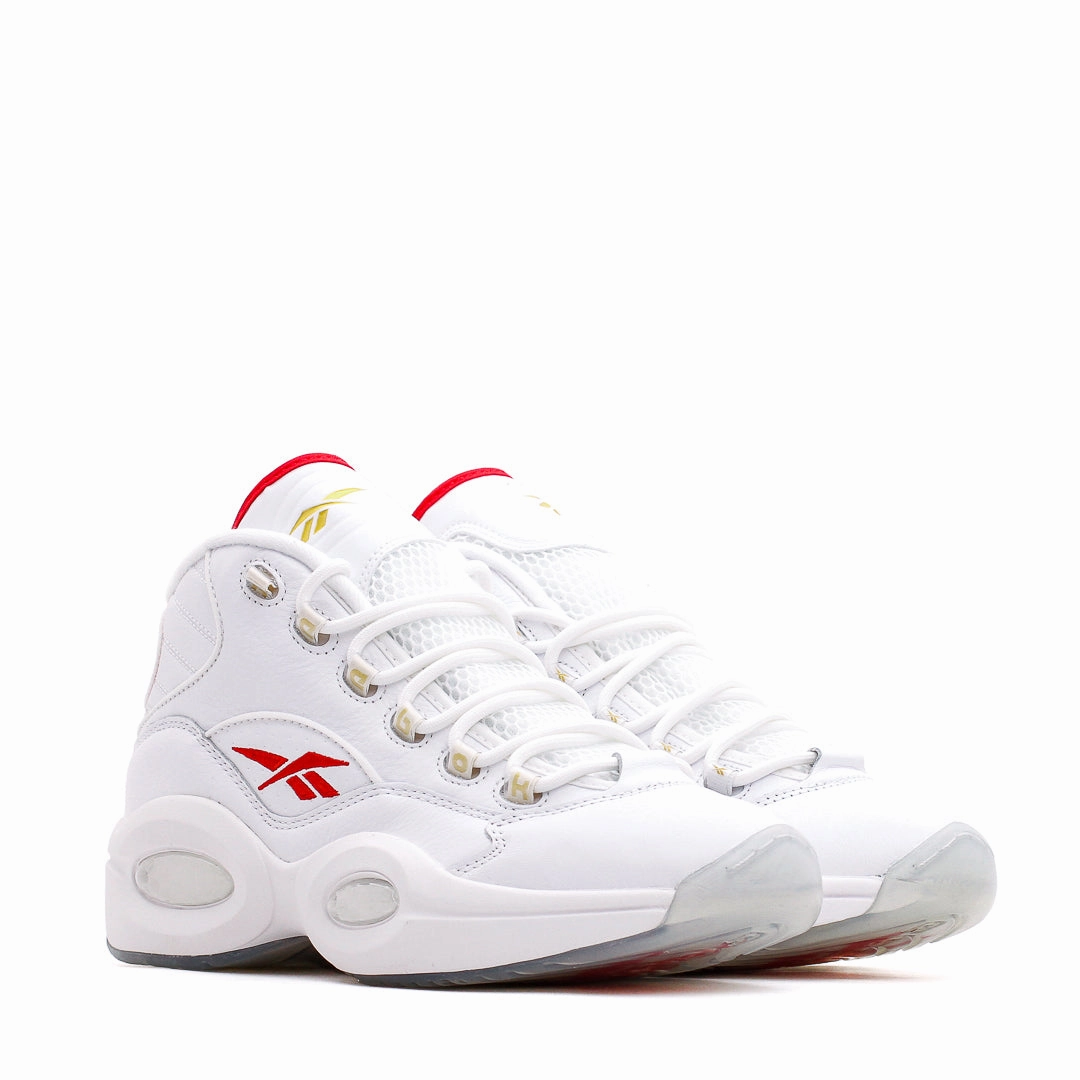 Supportive Fit Reebok Classics Basketball Men Question Mid Allen Iverson Dr J #6 White Red GX0230