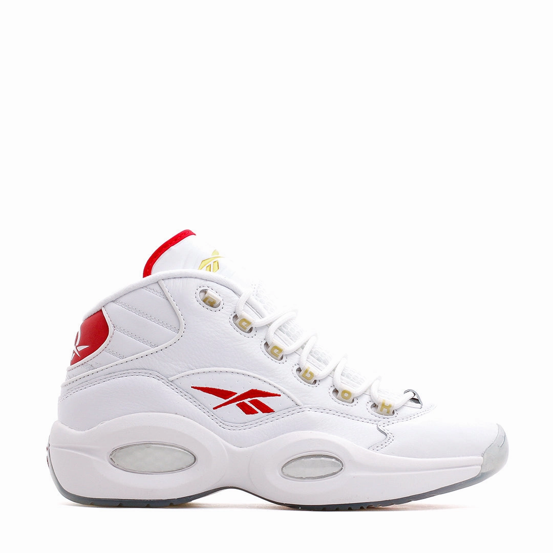 Reebok Classics Basketball Men Question Mid Allen Iverson Dr J #6 White Red GX0230 Happy Walk Daily Comfort