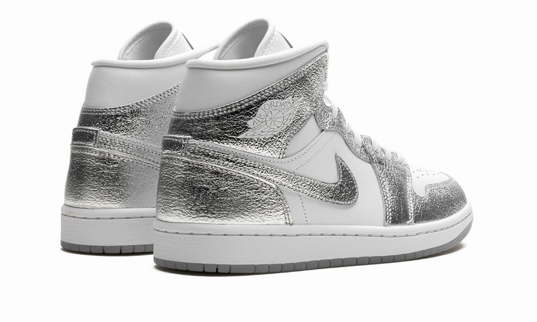 Supportive structure Wmns Air Jordan 1 Mid SE 'Metallic Silver'