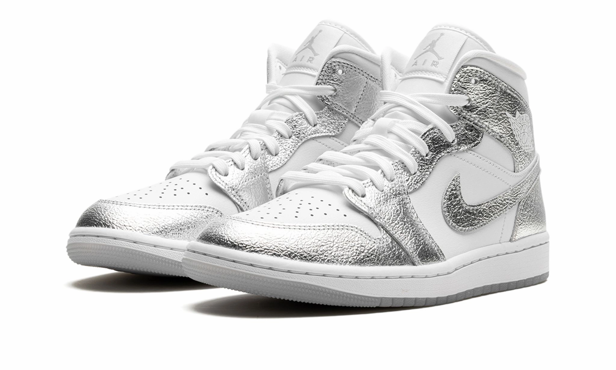 Supportive structure Wmns Air Jordan 1 Mid SE 'Metallic Silver'