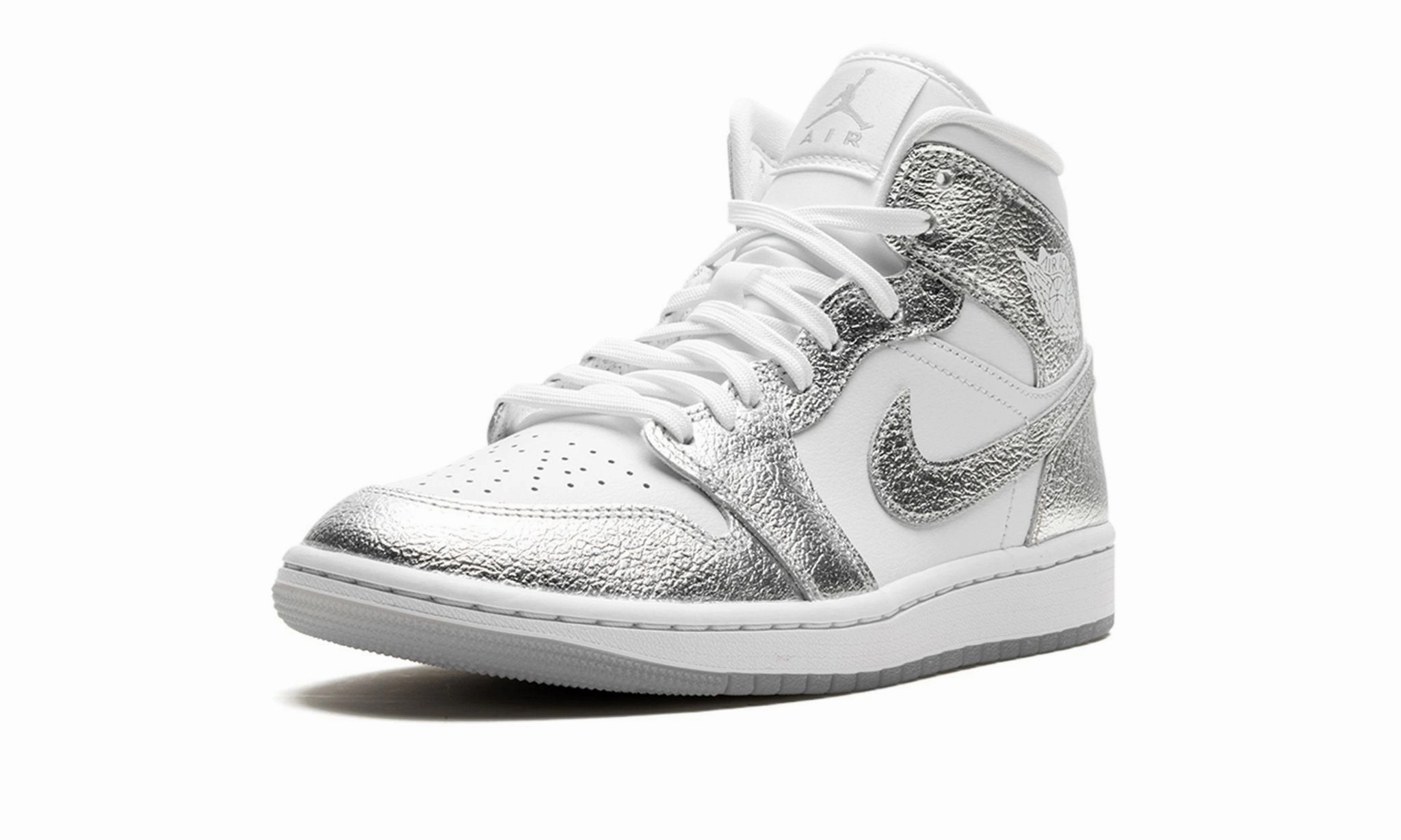 Supportive structure Wmns Air Jordan 1 Mid SE 'Metallic Silver'