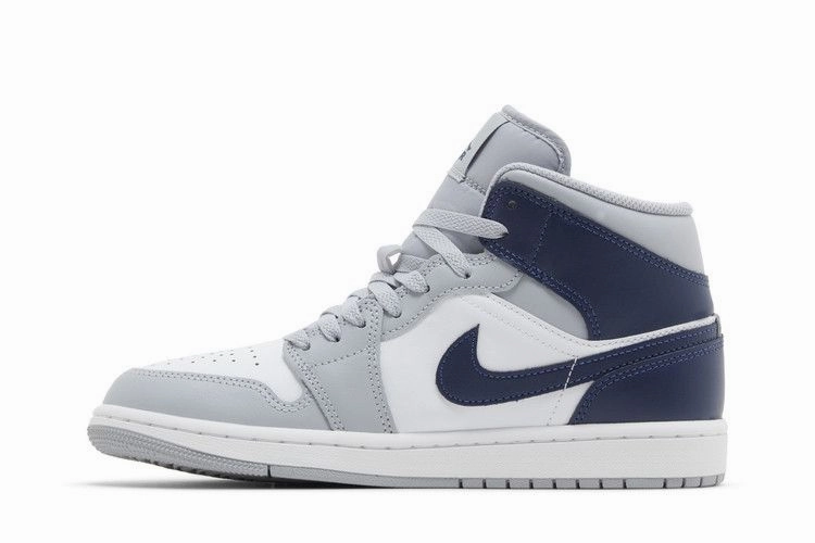 No Slip Structured grip Air Jordan 1 Mid 'Wolf Grey Midnight Navy'