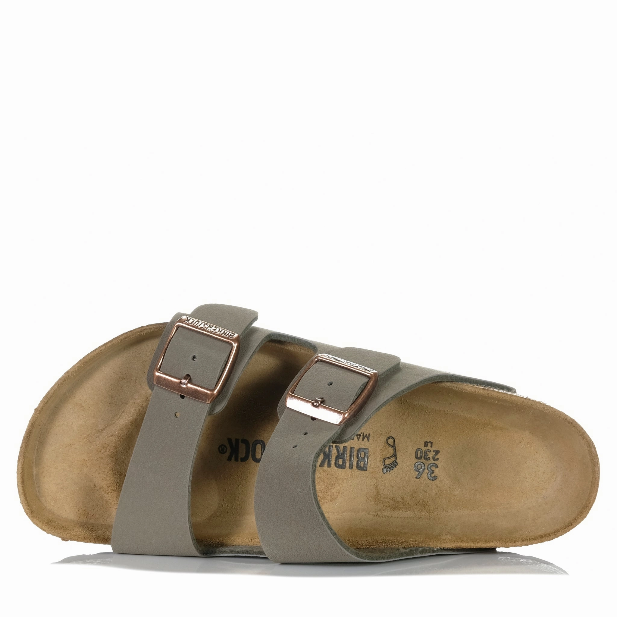 Timeless Strappy Sandals Birkenstock Arizona Birkibuc (Regular) Stone