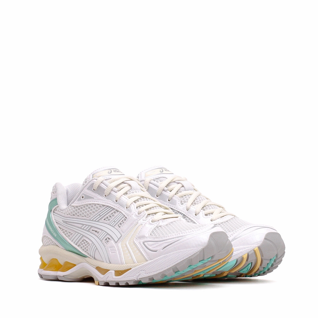 Travel Light Comfort Asics Unisex Gel-Kayano 14 White Mint Gold 1203A537-107