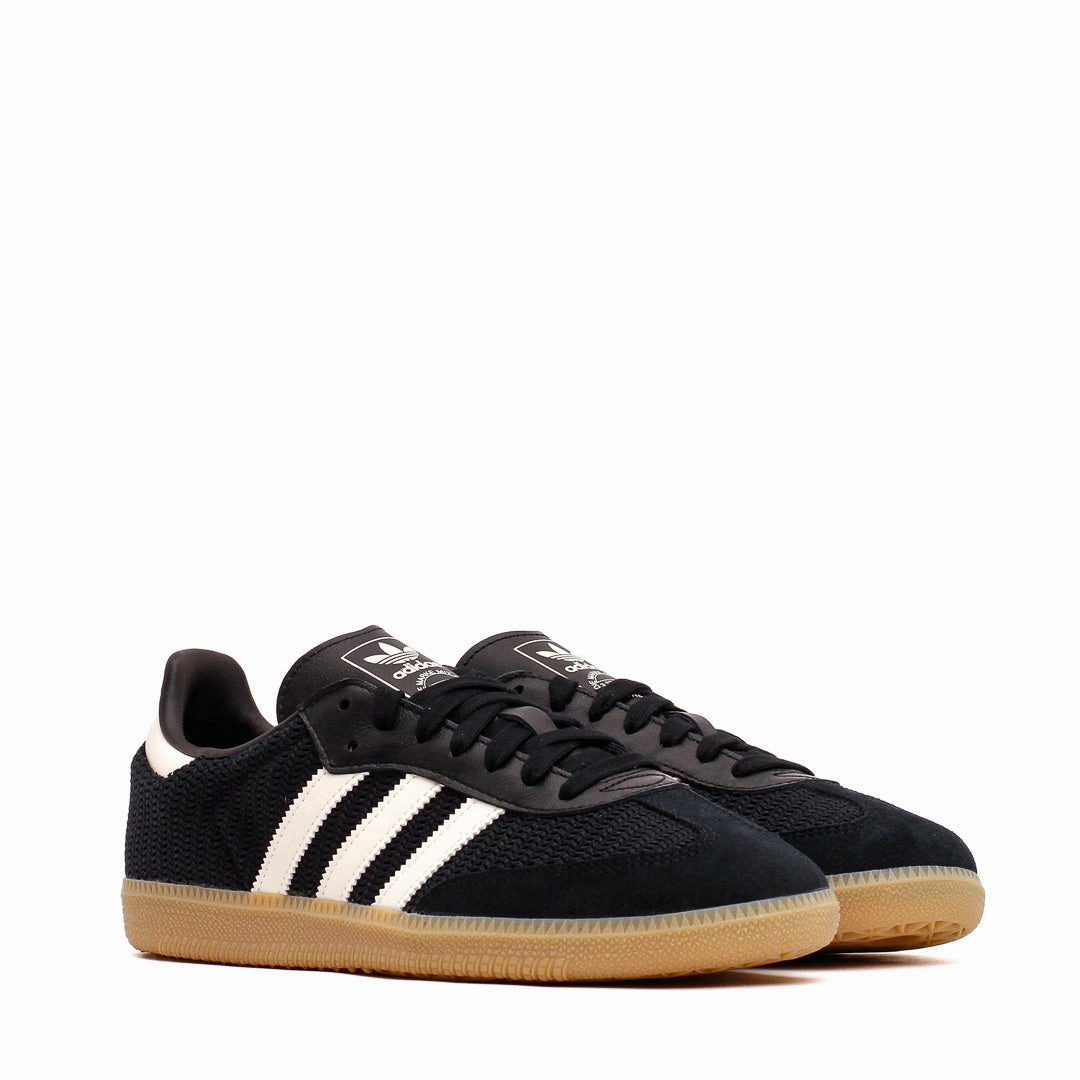 Travel Motion Adidas Men Samba OG Knitted Mesh Black White Gum JQ5141