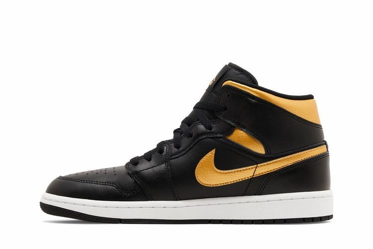 Ultimate Ease Air Jordan 1 Mid 'Black Metallic Gold'