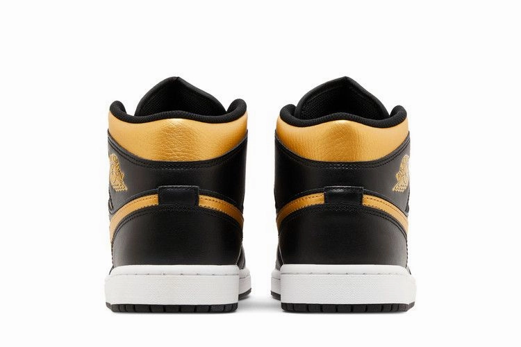 Ultimate Ease Air Jordan 1 Mid 'Black Metallic Gold'