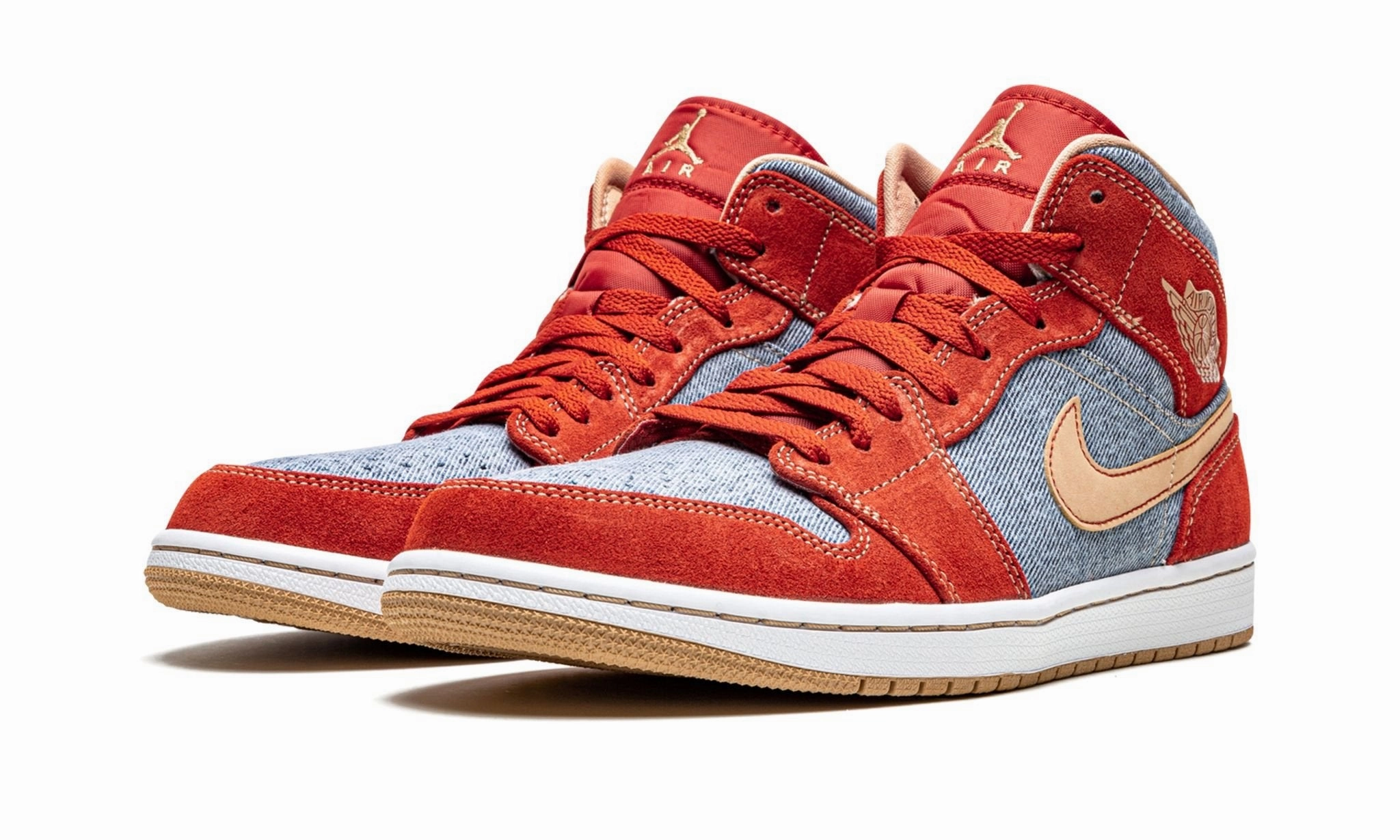 Unique Sole Air Jordan 1 Mid Denim Red