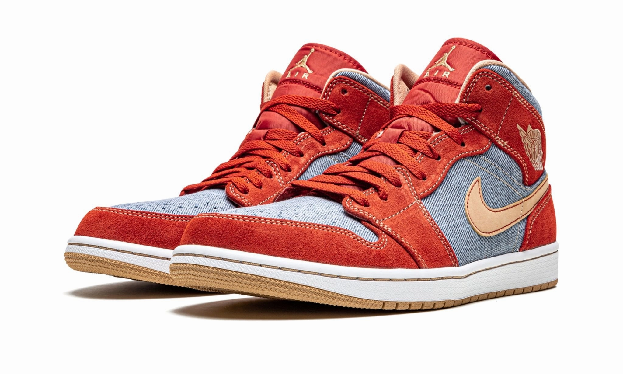 Unique Sole Air Jordan 1 Mid Denim Red