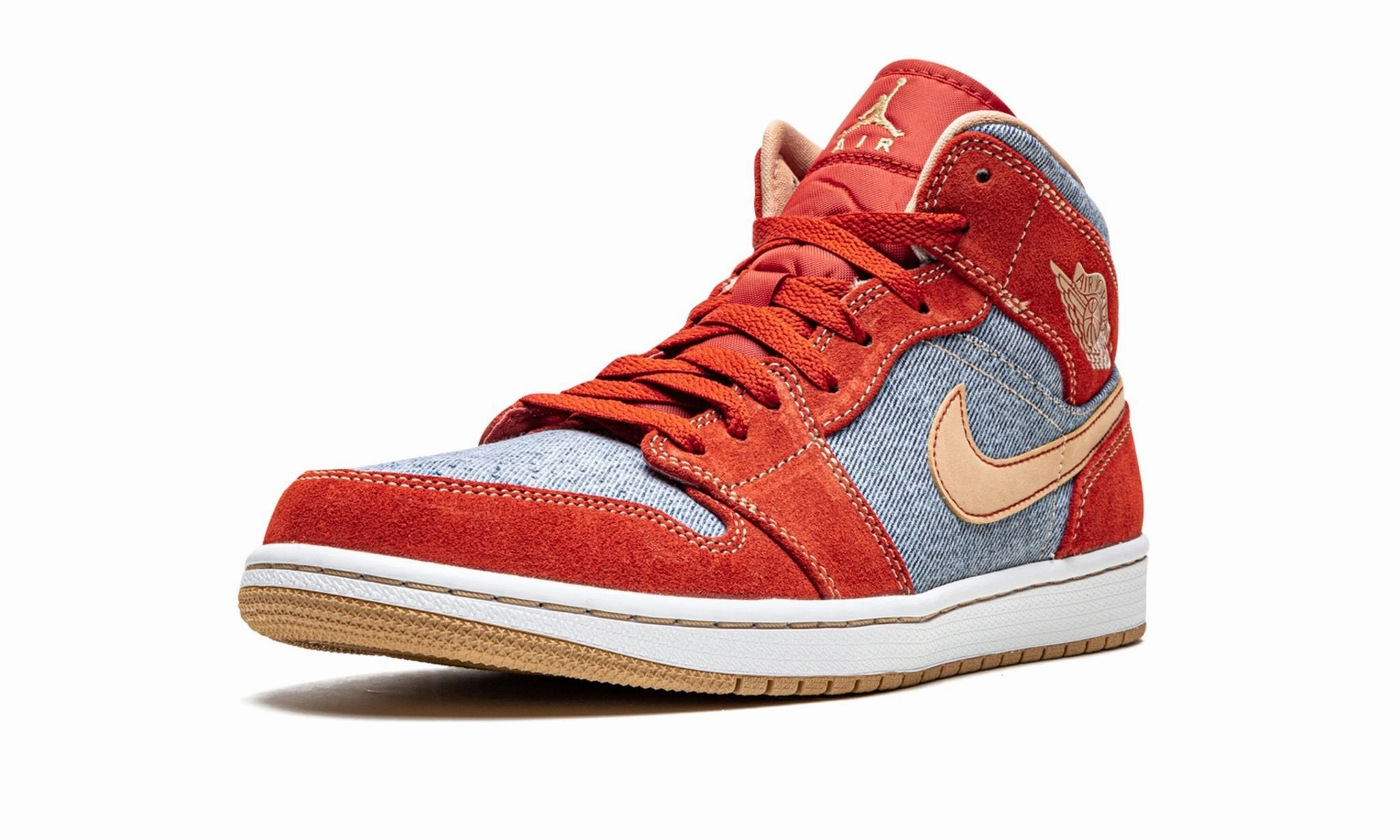 Unique Sole Air Jordan 1 Mid Denim Red