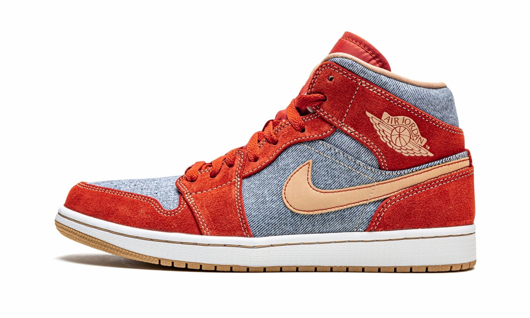 Air Jordan 1 Mid Denim Red Quick Steps Comfort Runner