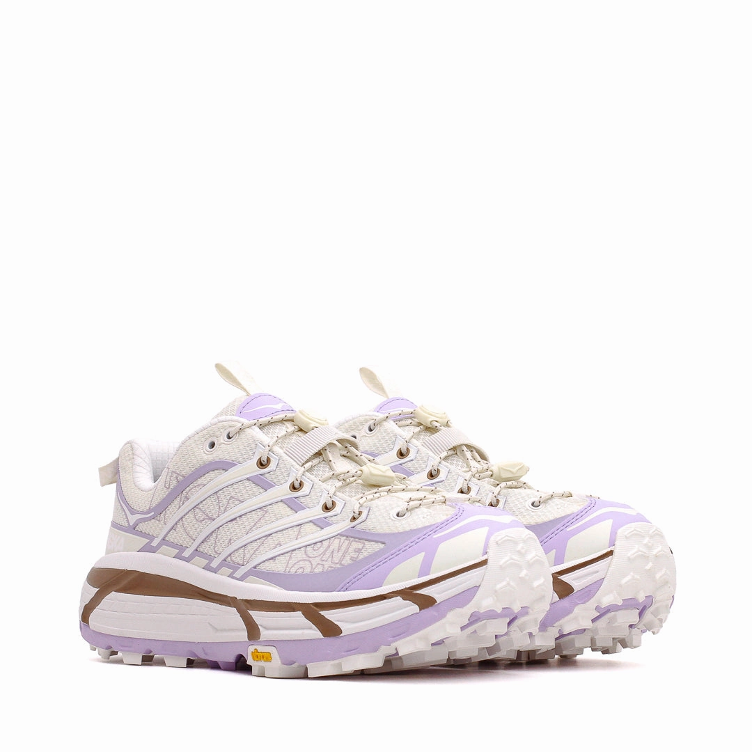 Urban Step-Up Hoka One One Men Mafate Three2 Wordmark Alabaster Iris Flower 1175490-ASF