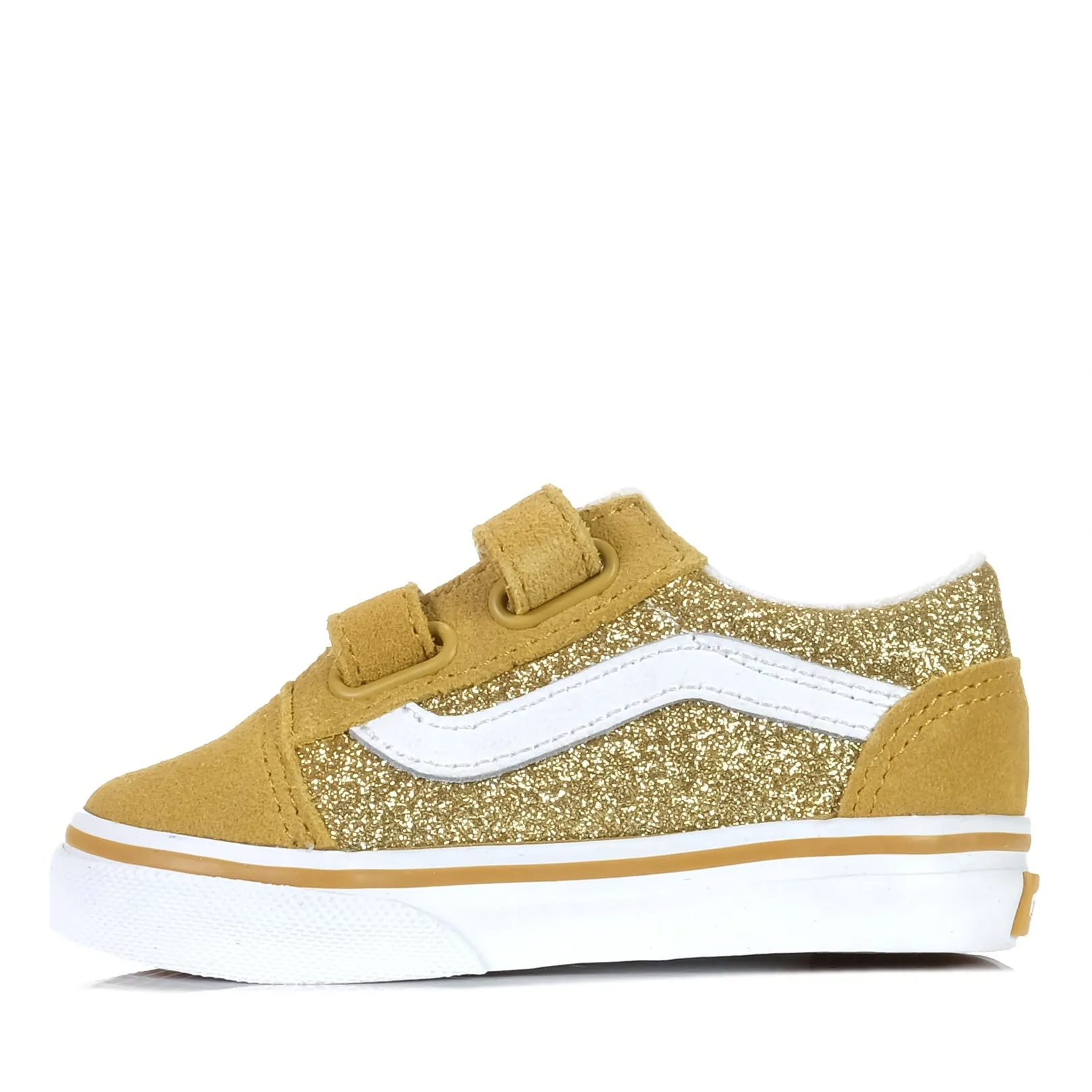 Vans Old Skool V Champagne Gold Glitter Elite Cushioning