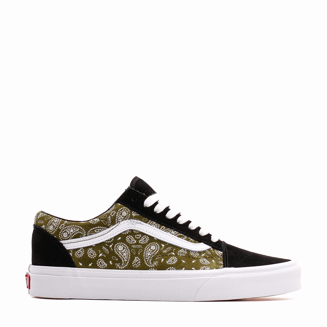 Park Ready Vans Men Old Skool Paisley Suede Black Olive VN0A5JMIBKO