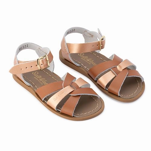 Vibrant Luxe Footwear Salt Water Sandals Original Mash-Up - Rose Gold/Tan