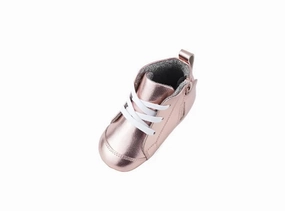 Bobux Step Up Alley-Oop Boot - Rose Gold Metallic Transitional Look Easy to Wear