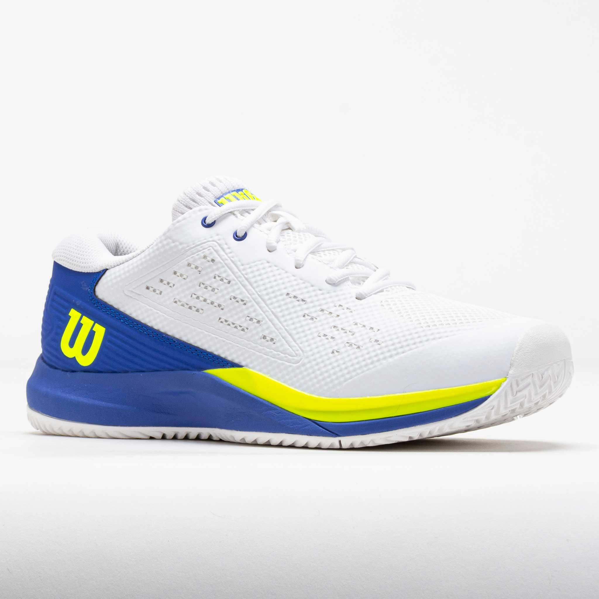 Wilson Rush Pro Ace Men's White/Amparo Blue/Safety Yellow Power Drive