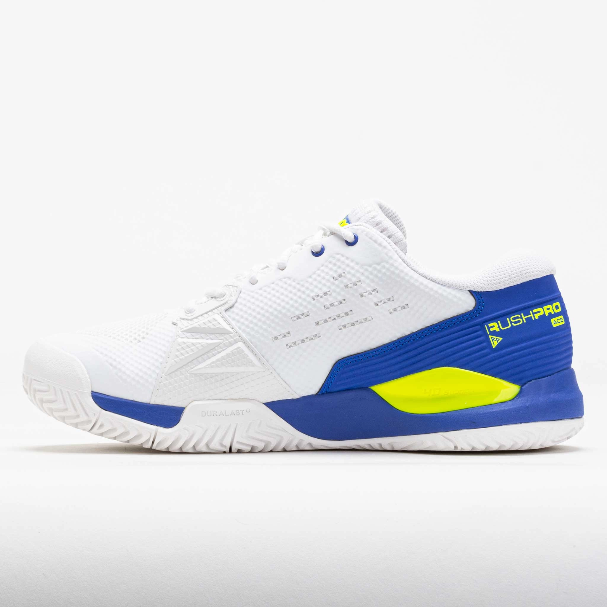 Wilson Rush Pro Ace Men's White/Amparo Blue/Safety Yellow Power Drive