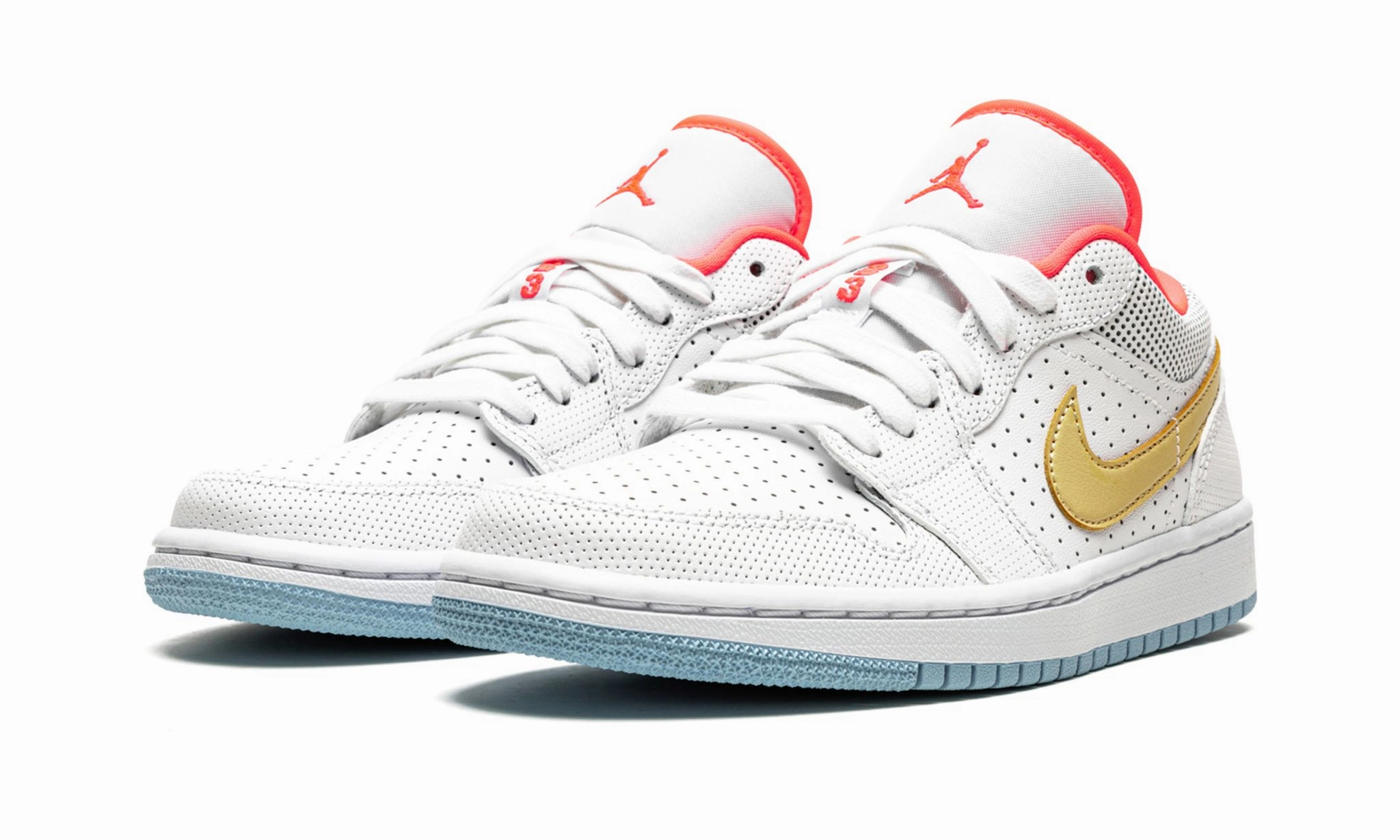 Wmns Air Jordan 1 Low SE White Sesame Flash Crimson Easy Walk-Step