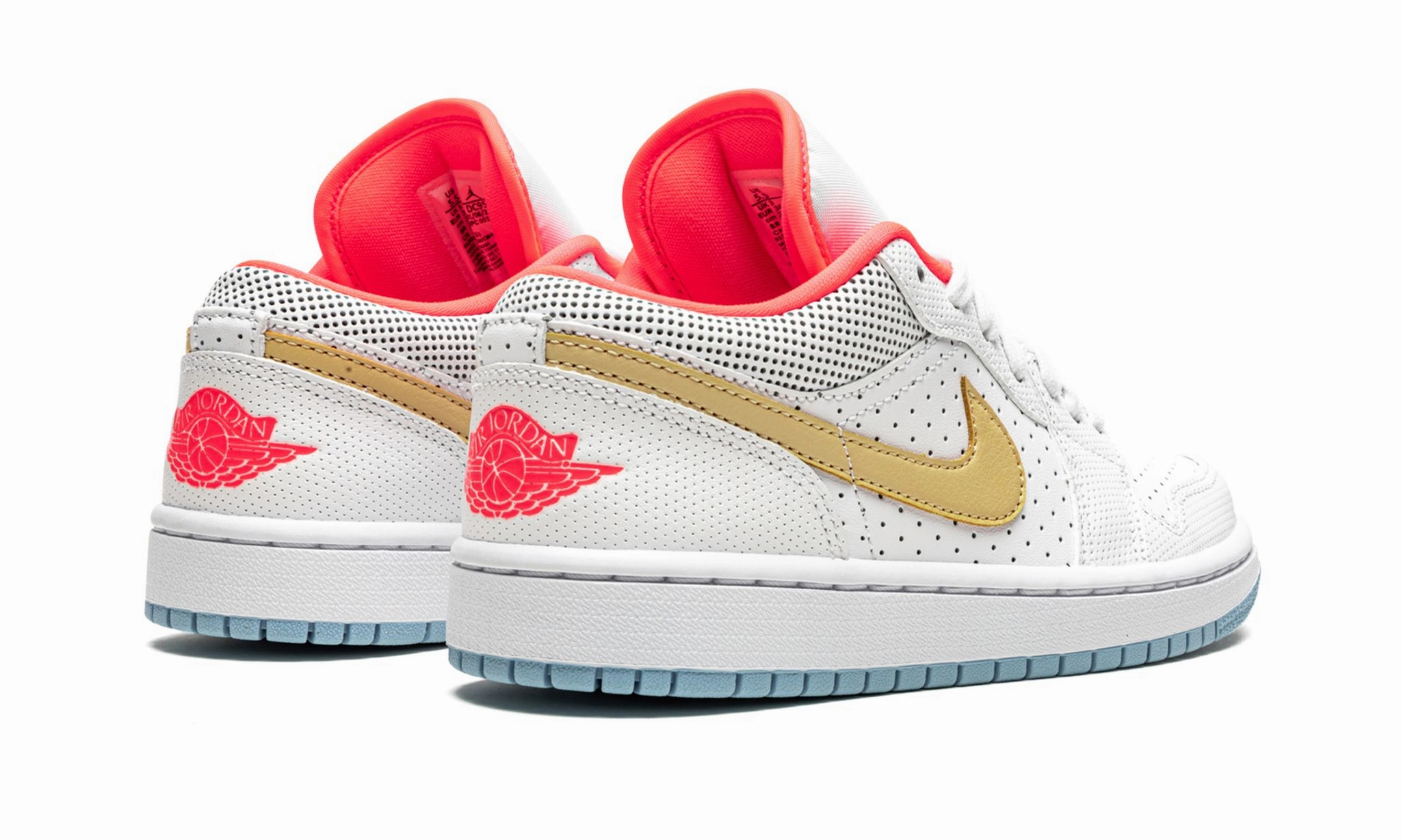 Wmns Air Jordan 1 Low SE White Sesame Flash Crimson Easy Walk-Step