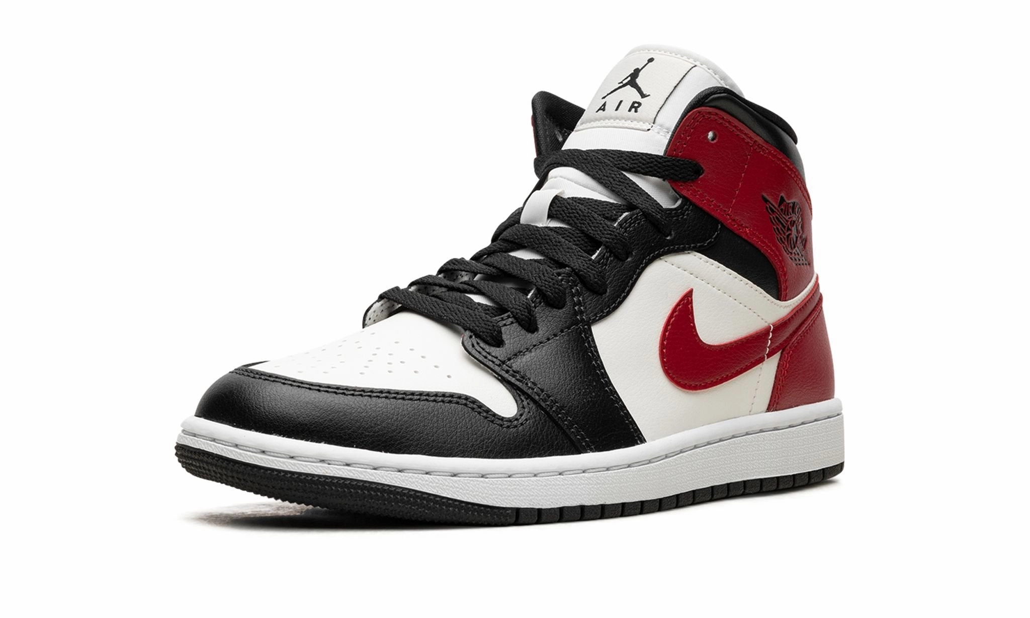 Wmns Air Jordan 1 Mid 'Black Toe' Vibrant lining