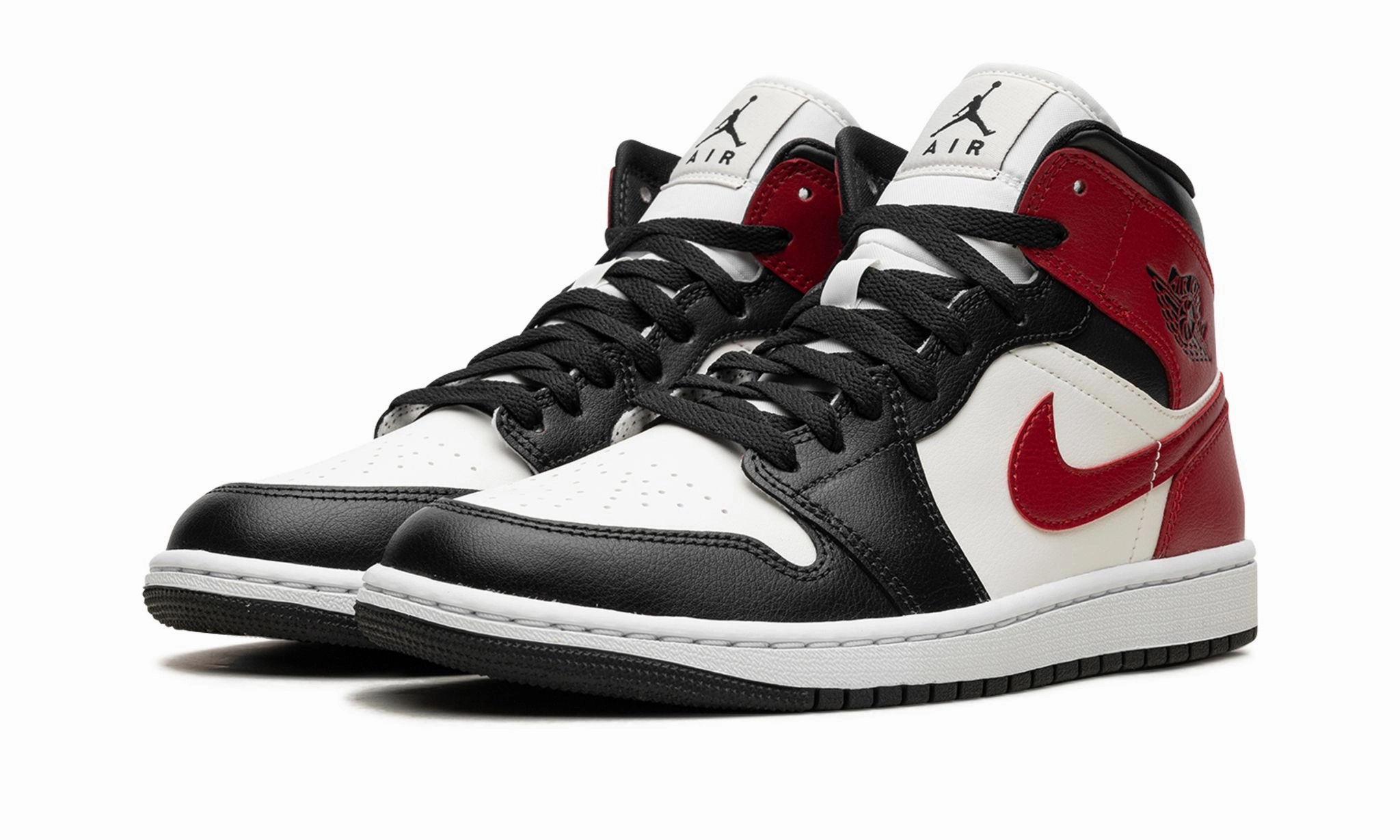 Wmns Air Jordan 1 Mid 'Black Toe' Vibrant lining