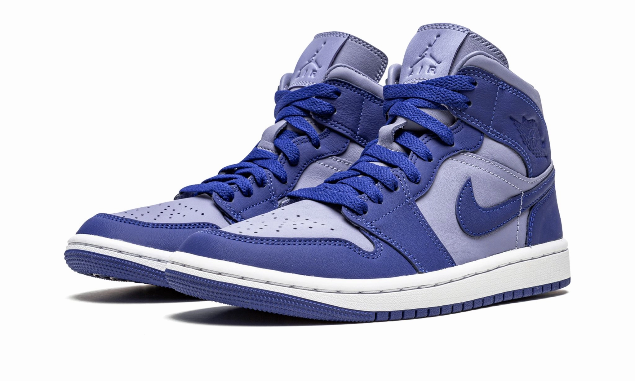 Wmns Air Jordan 1 Mid SE Iron Purple Deep Royal Bare Glide