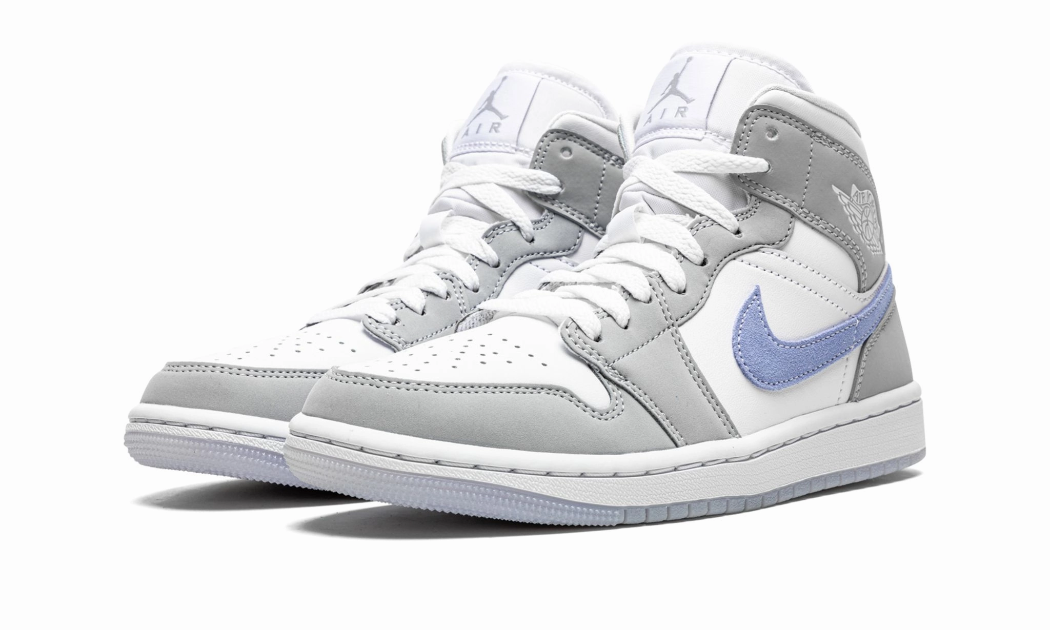 Wmns Air Jordan 1 Mid Wolf Grey Aluminum All-Day Stability