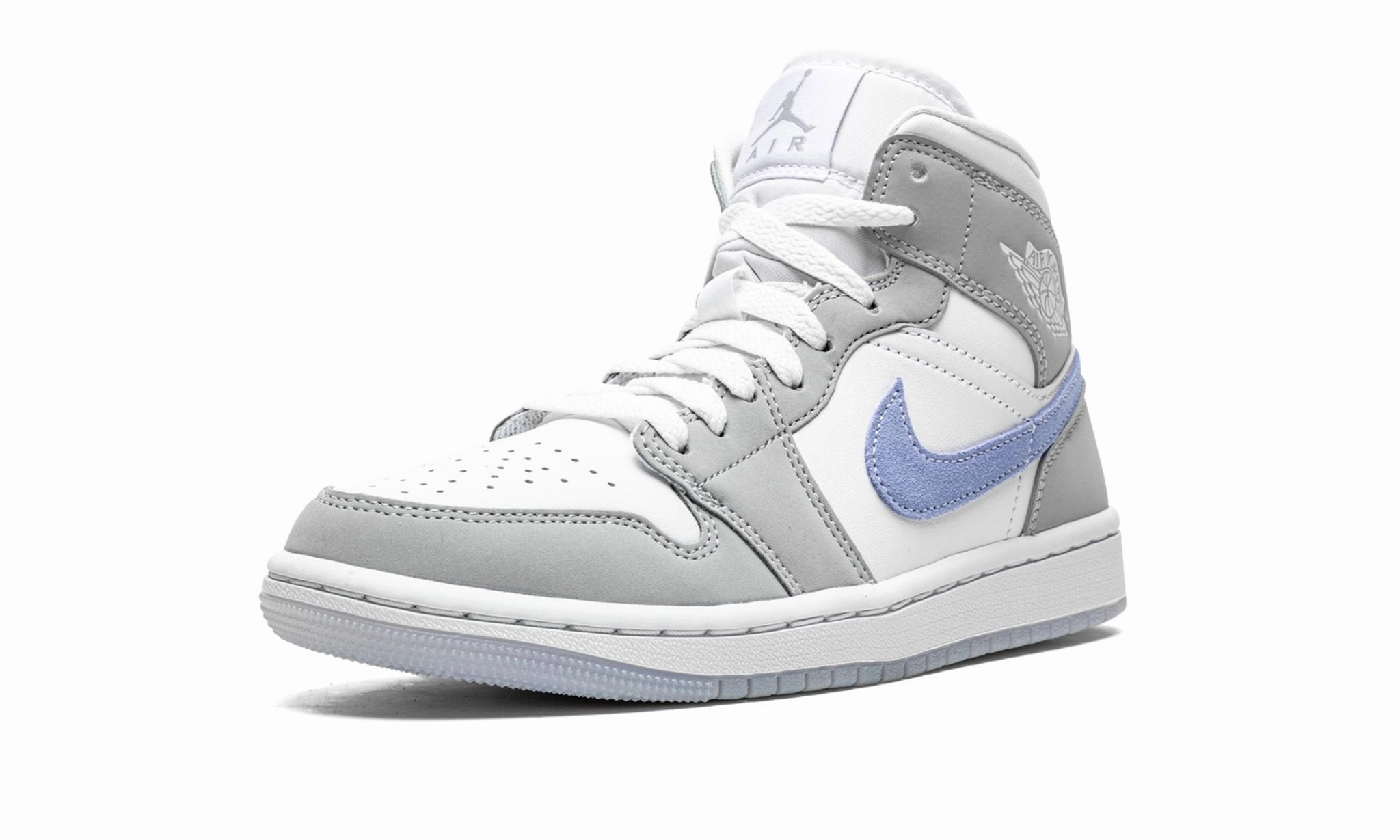 Wmns Air Jordan 1 Mid Wolf Grey Aluminum All-Day Stability