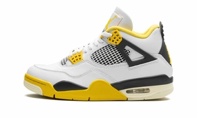 Wmns Air Jordan 4 Retro 'Vivid Sulfur' running in stadium extreme - weather shoes