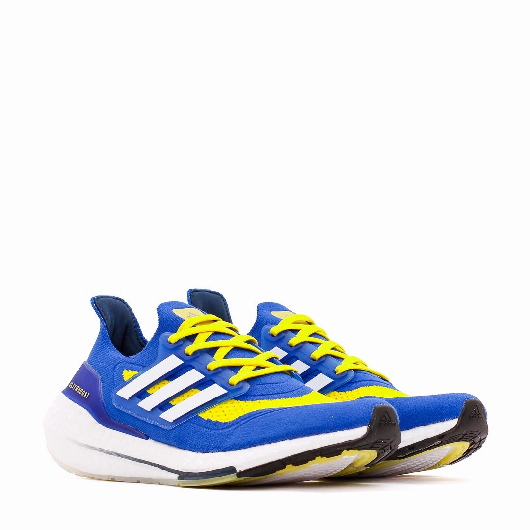 Zip Closure Adidas Running Men Ultraboost 21 Blue Yellow FZ1926